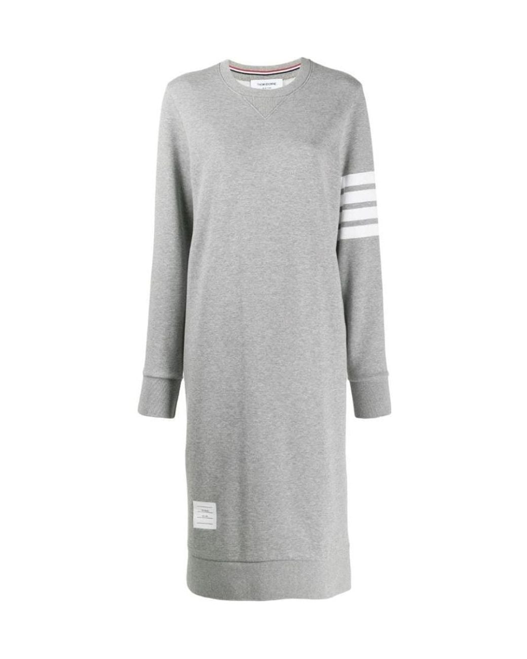 Thom Browne Gray 4-Bar Sleeve Sweatshirt Dress
