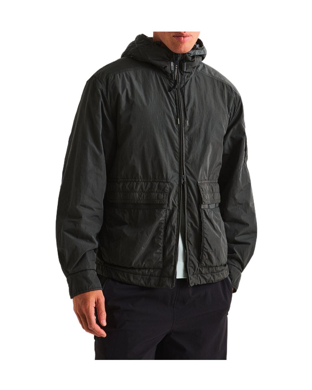 C P Company Gray Hooded Lightweight Wind Jacket for men