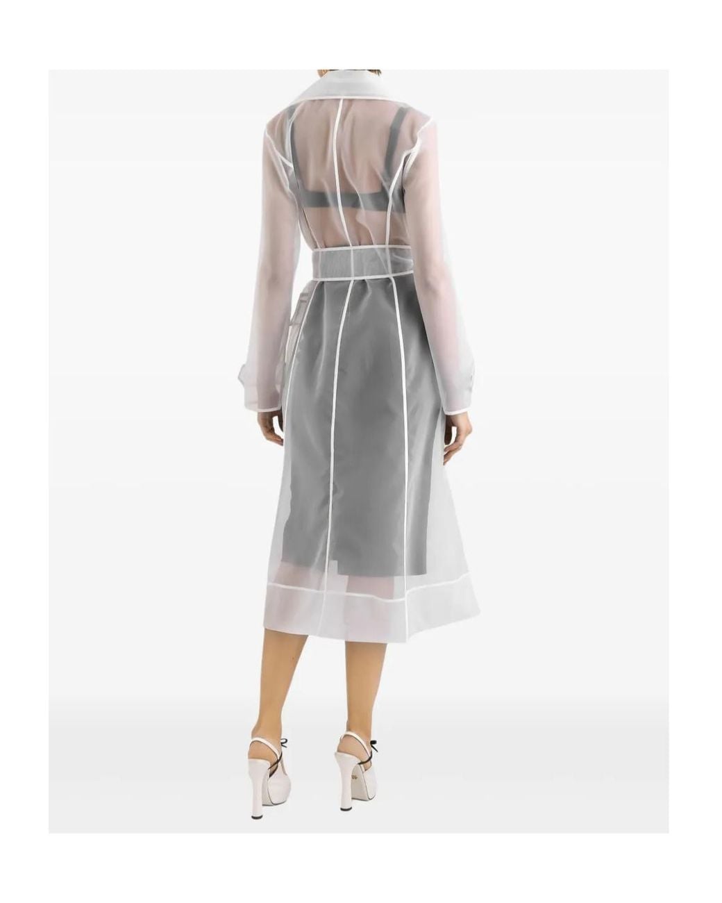 Dolce & Gabbana White Double-Breasted Trench Coat