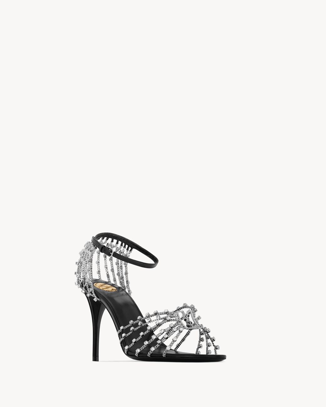 Saint Laurent White Babylone High-Heeled Sandals
