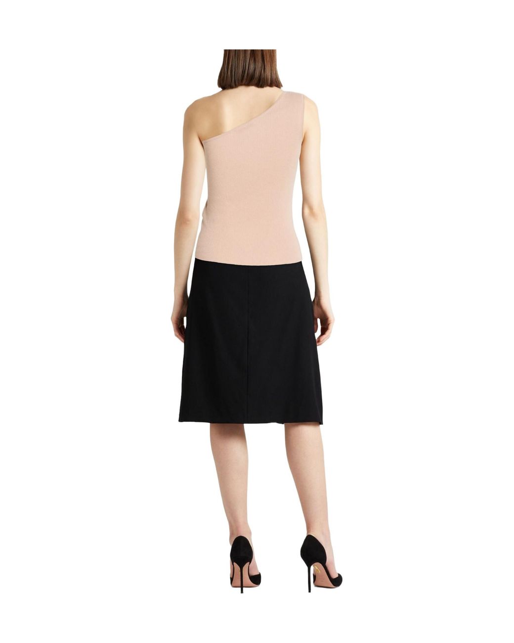 Max Mara Natural Solid Color One-Shoulder Tops