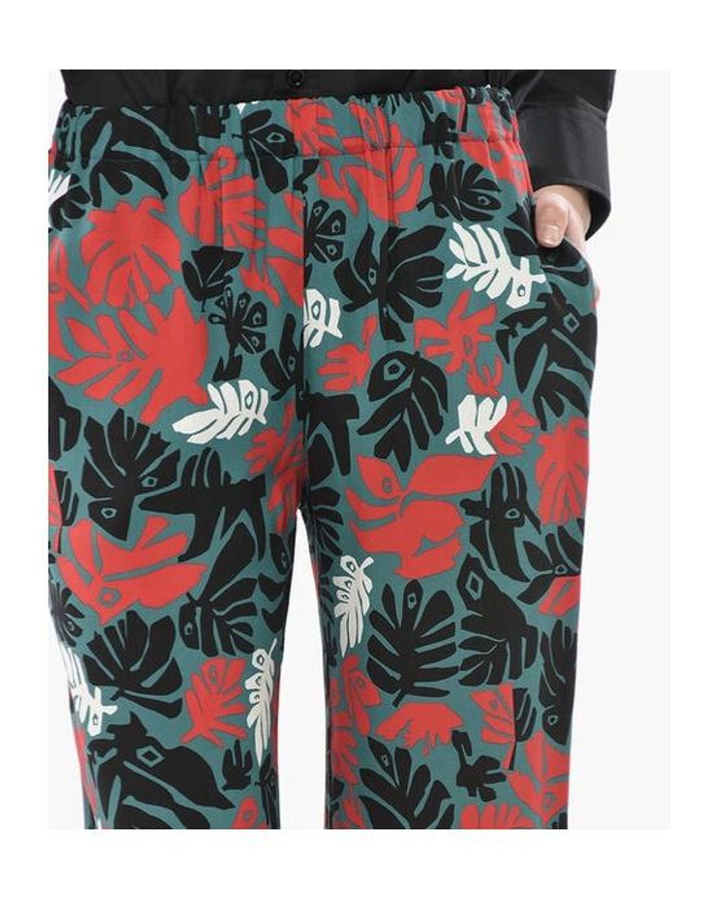 Marni Blue Floral-Print Cropped Trousers