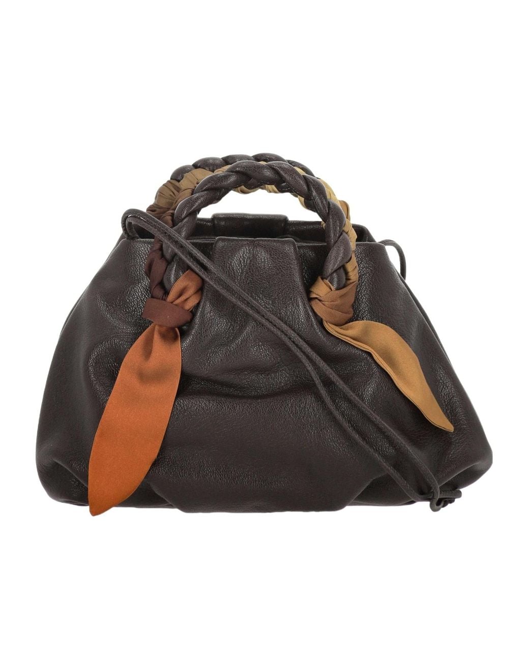 Hereu Black Braided-Handle Leather Tote Bag