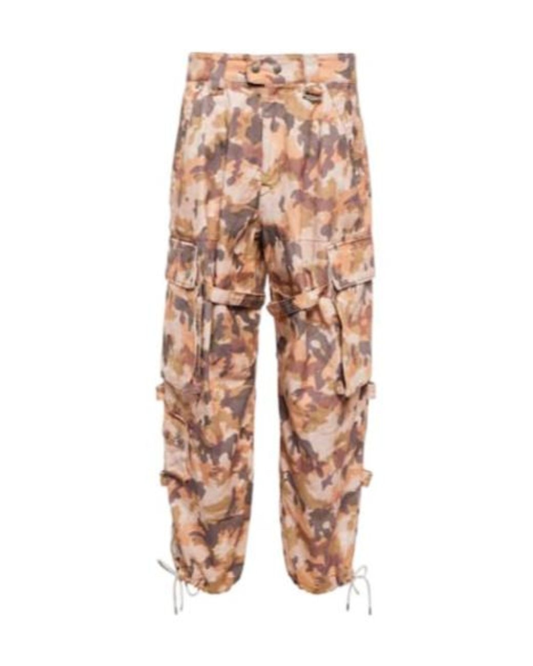 Isabel Marant Pink Printed Cotton Cargo Pants