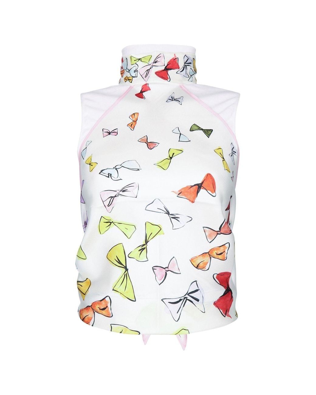 Dior White Bow-Tie Sleeveless Top
