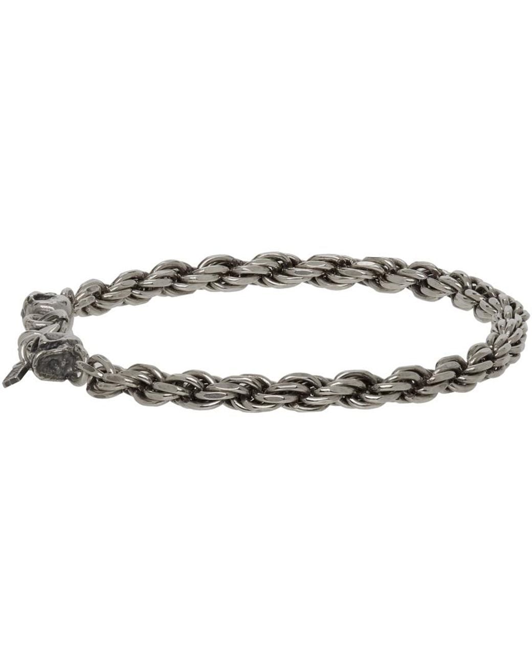 Emanuele Bicocchi White Rope Chain Bracelet for men