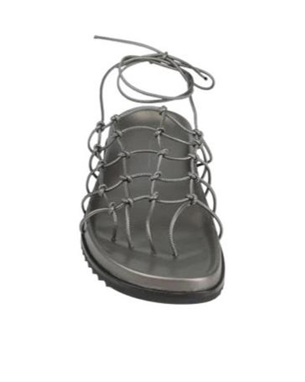 Rick Owens White Simple Leather Strap Sandals