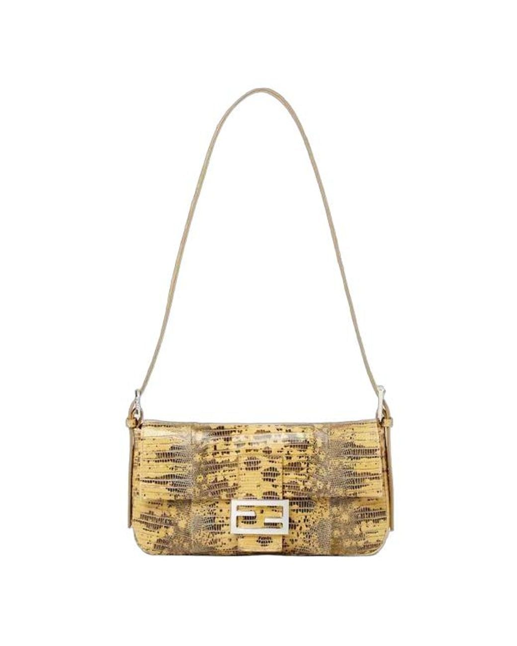 Fendi Metallic Baguette Shoulder Bag