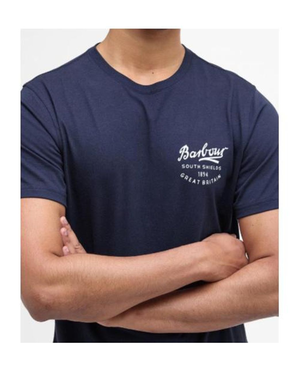 Barbour Blue Script Graphic T-Shirt for men