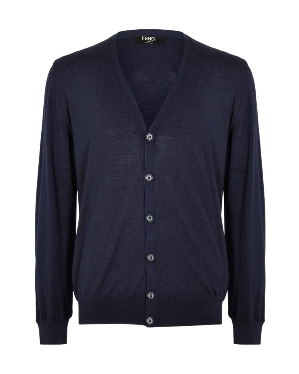 Fendi Blue V-Neck Cardigan for men