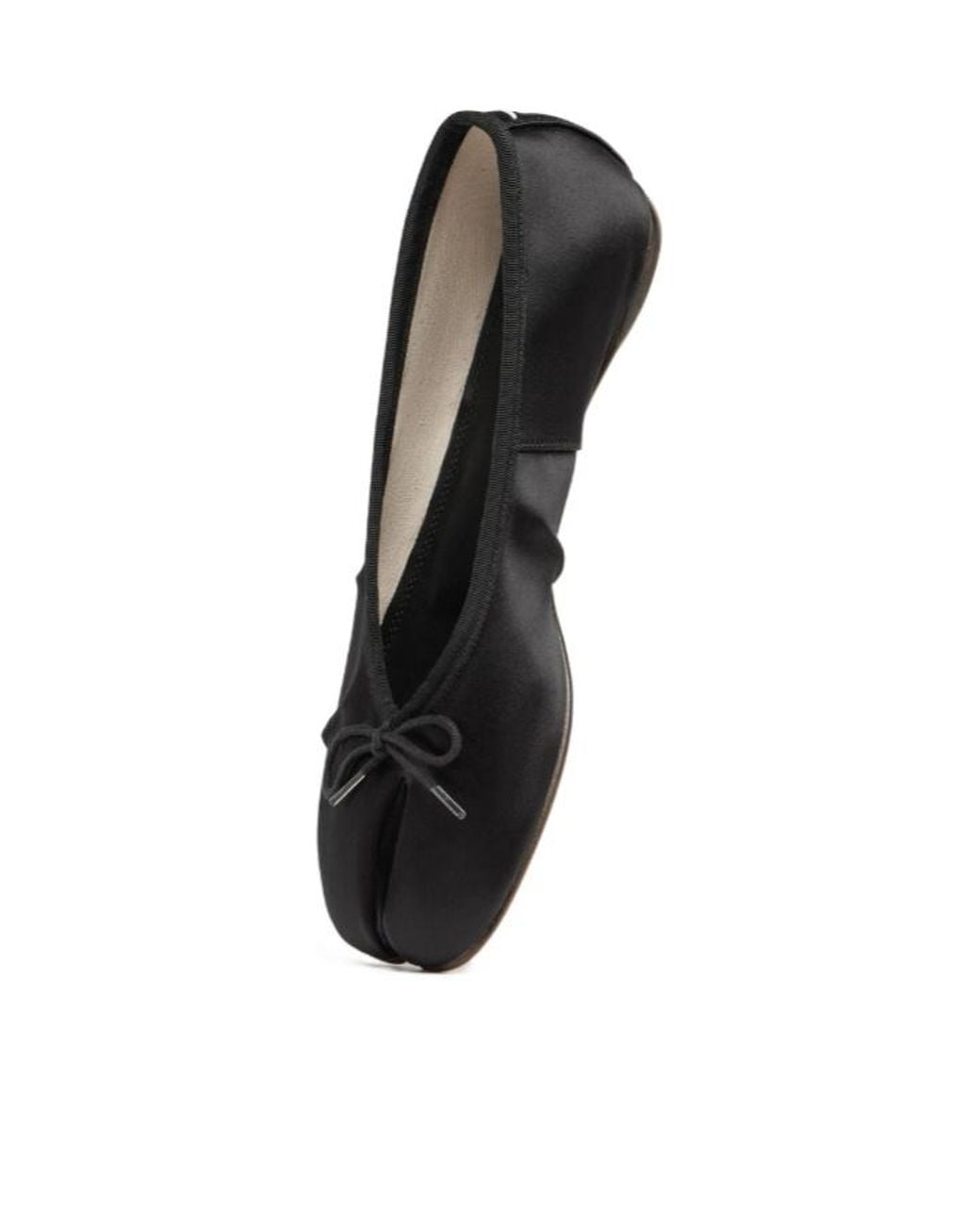 Maison Margiela Black Tabi Satin Ballerina Shoes