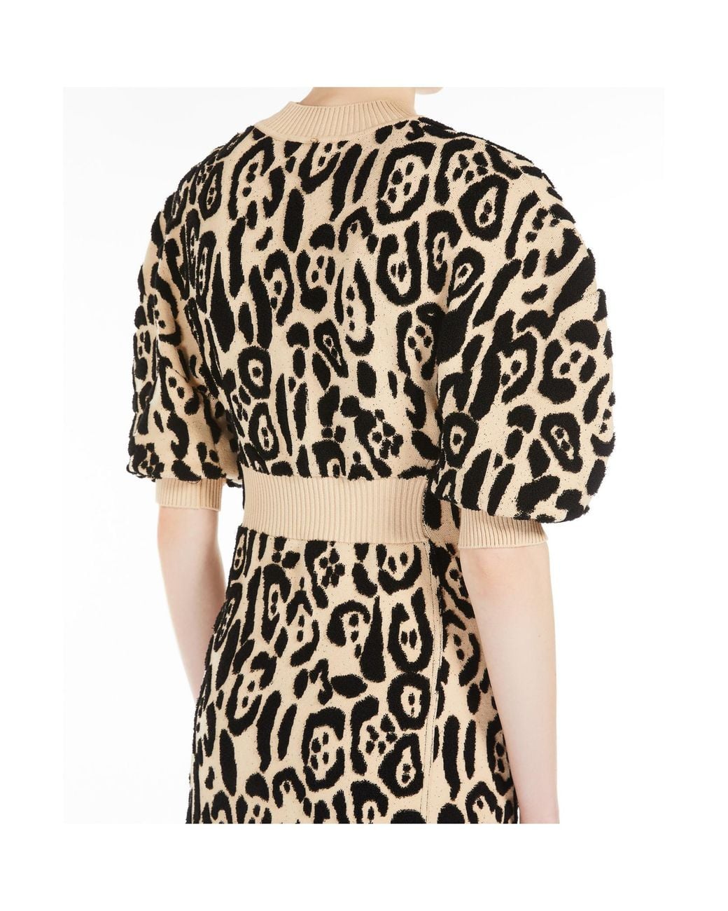 Sportmax Black Animal-Print Terry Dress