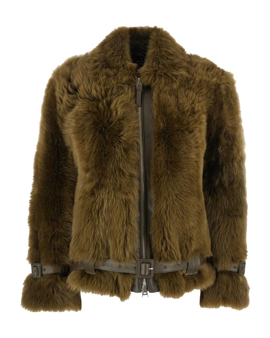 Tom Ford Green Belted Zipped Jacket