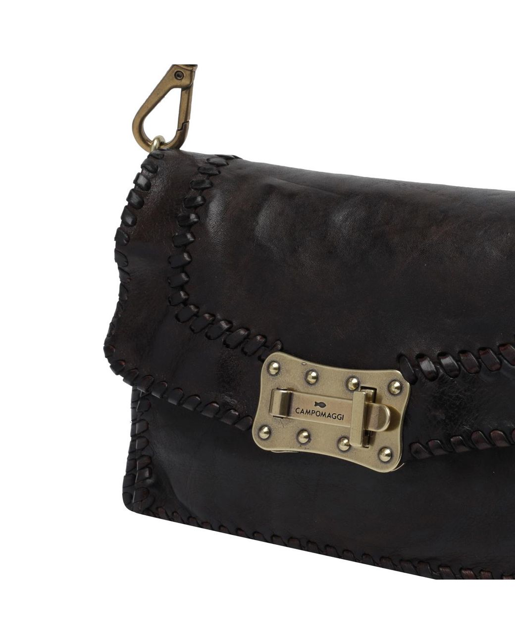 Campomaggi Black Agnese Studded Shoulder Bag
