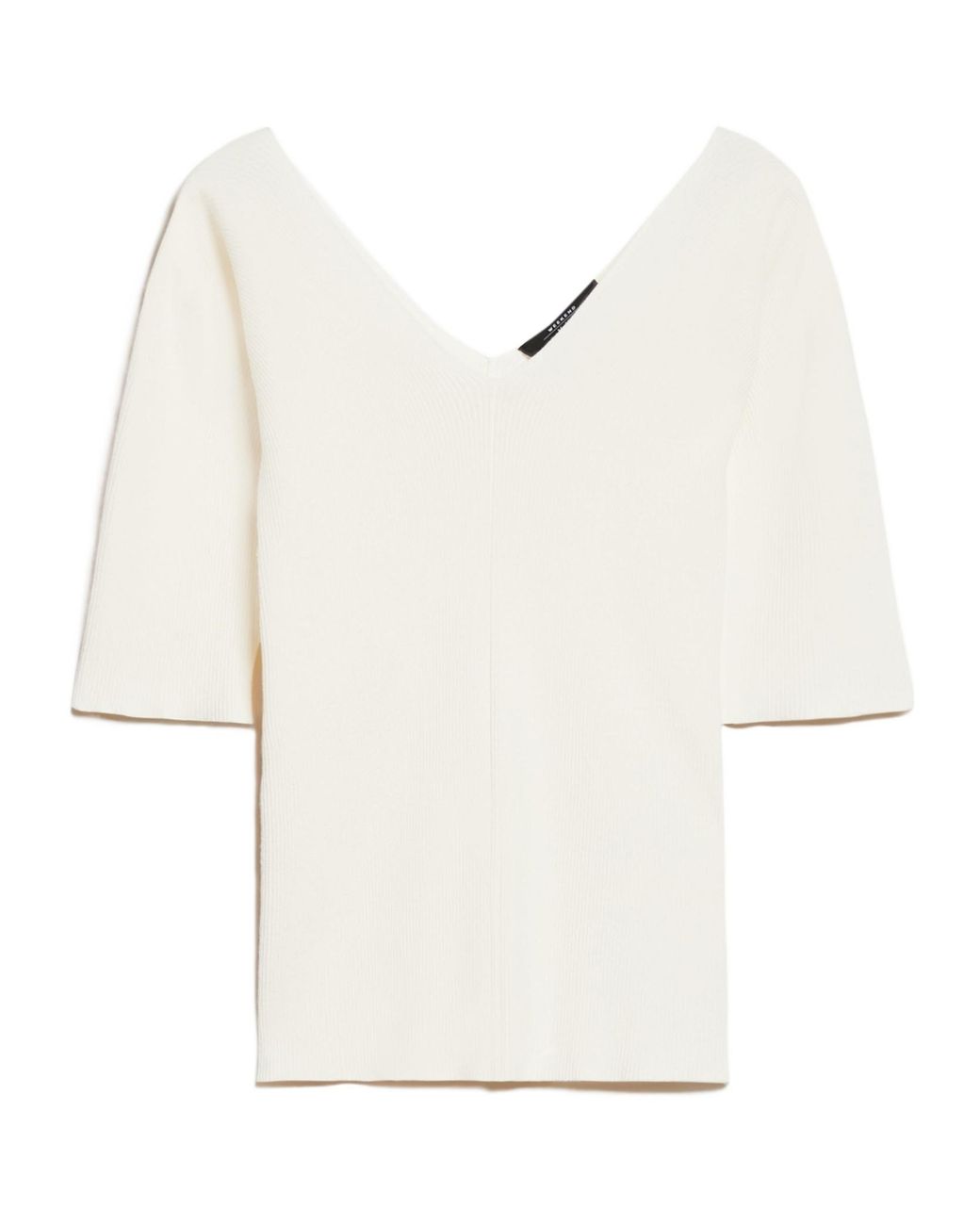 Weekend by Maxmara White V-Neck Half-Sleeved Jumper
