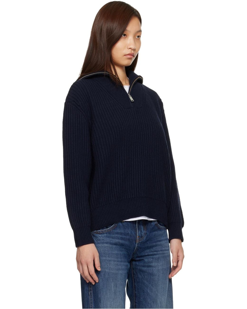 Anine Bing Blue Zip-Up Knitwear