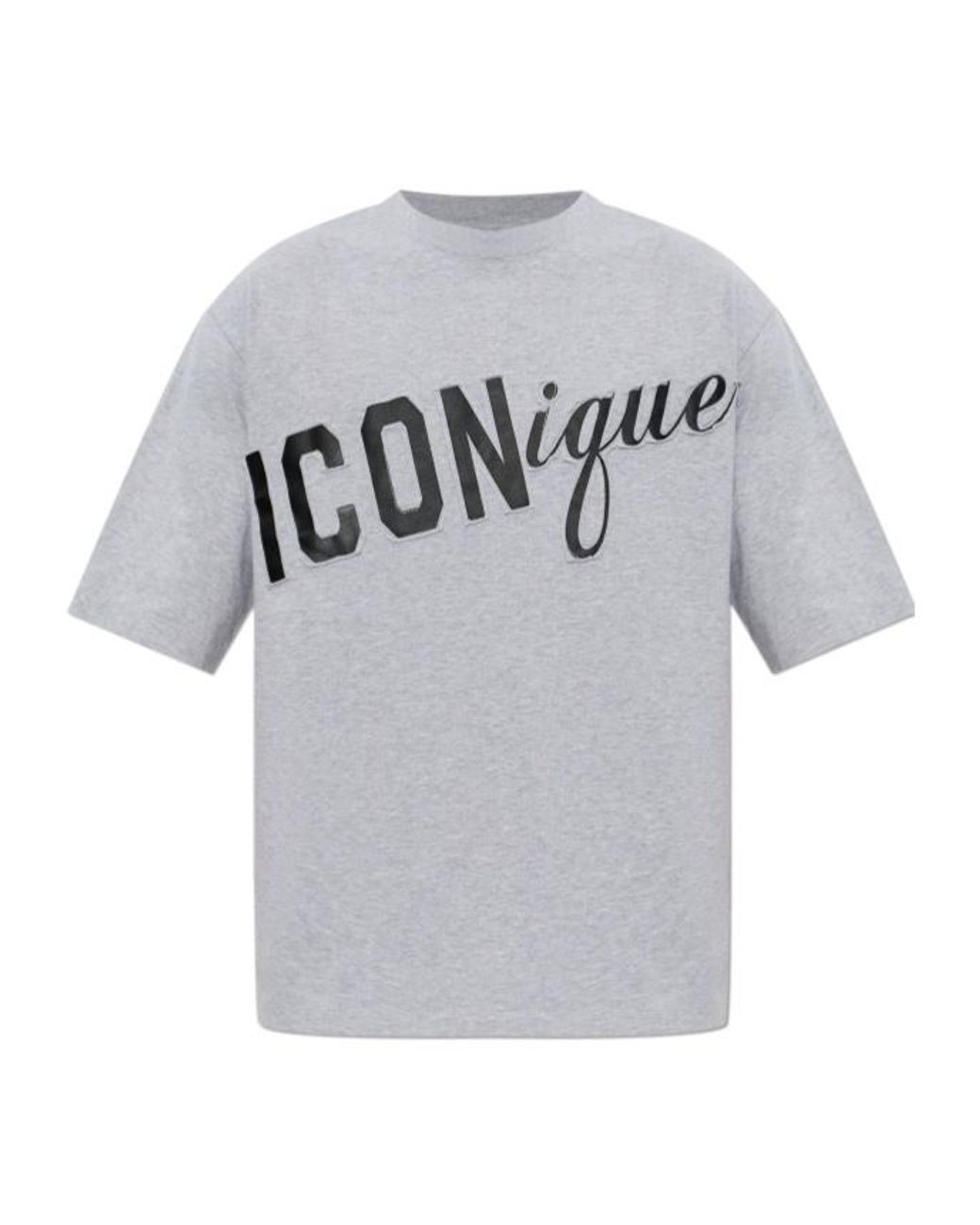 DSquared² Gray Iconique Loose Fit T-Shirt for men