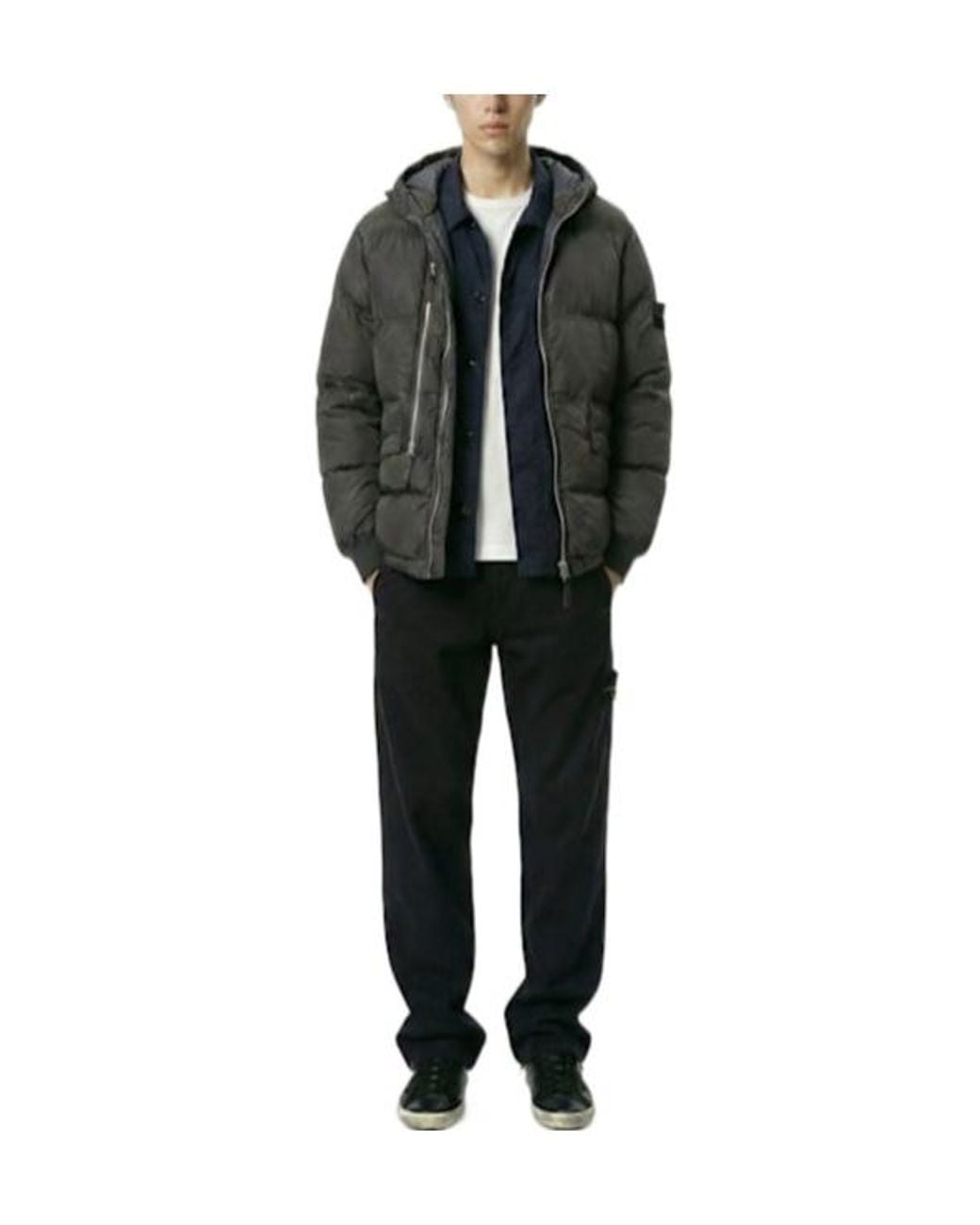 Stone Island Black Minimalist Short Down Jacket for men