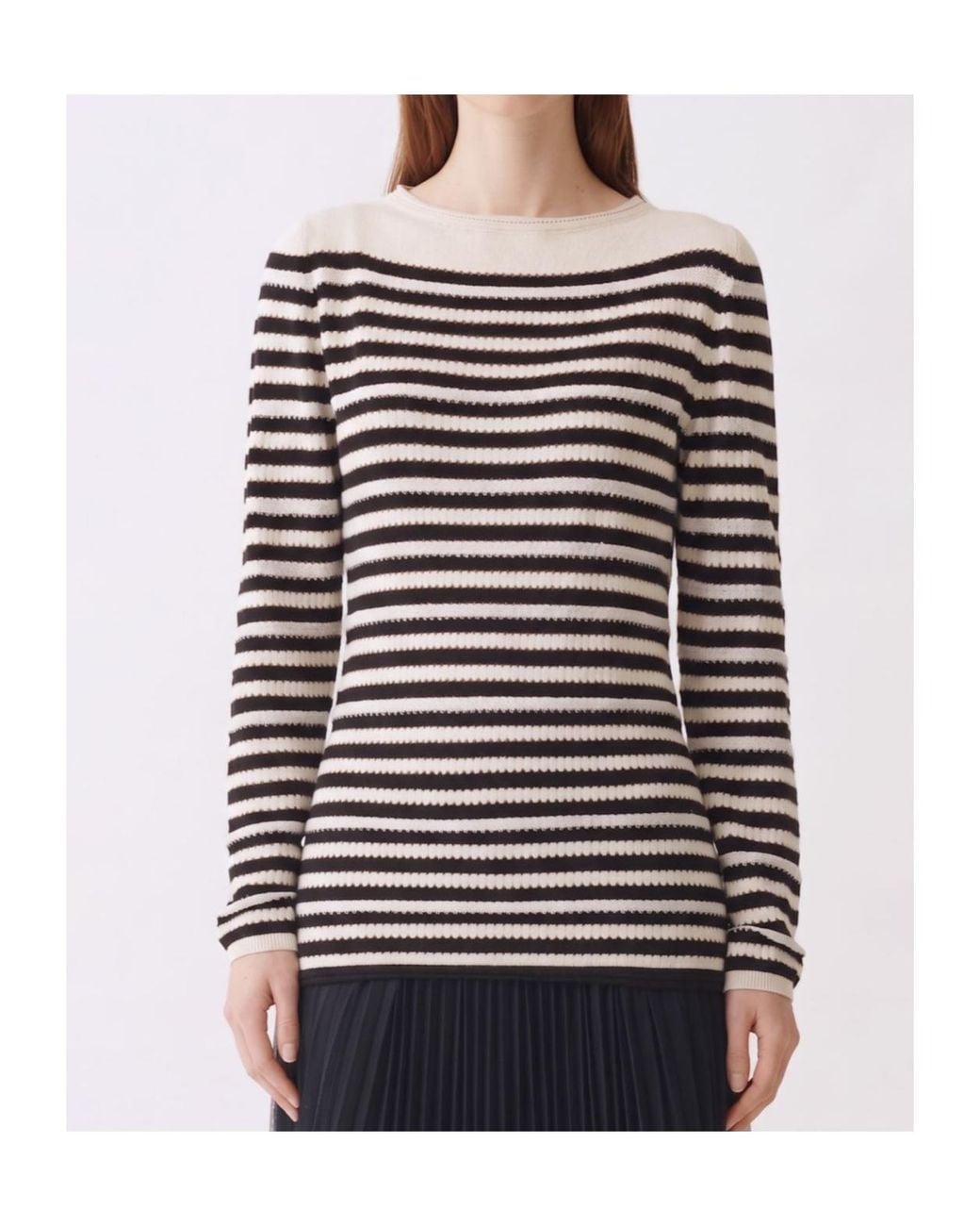 Fabiana Filippi Black Stripe Knit Knitted Sweater