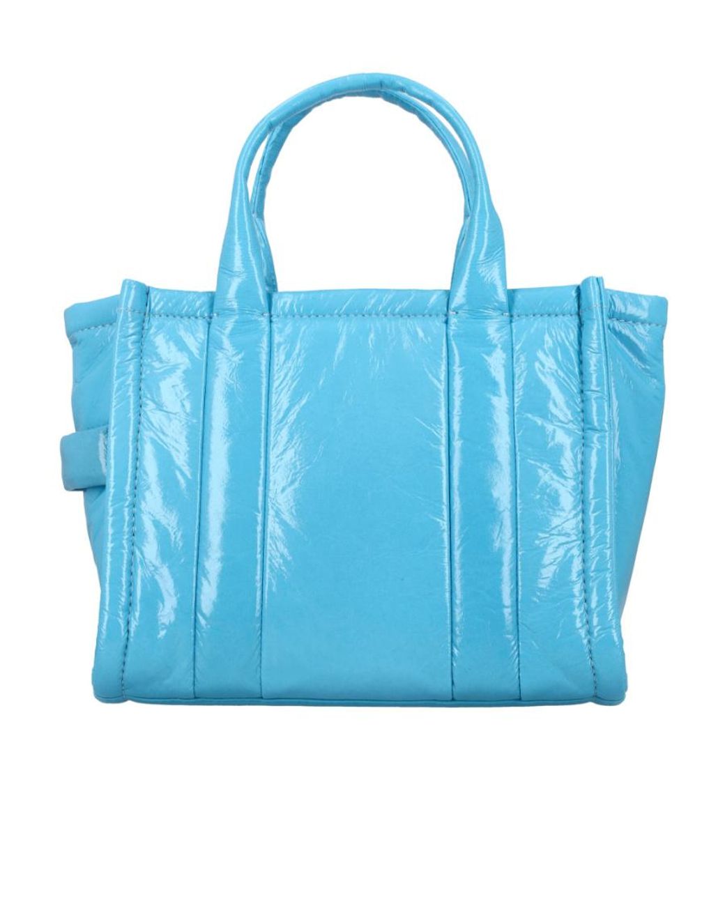 Marc Jacobs Blue The Crinkle Mini Leather Tote Bag
