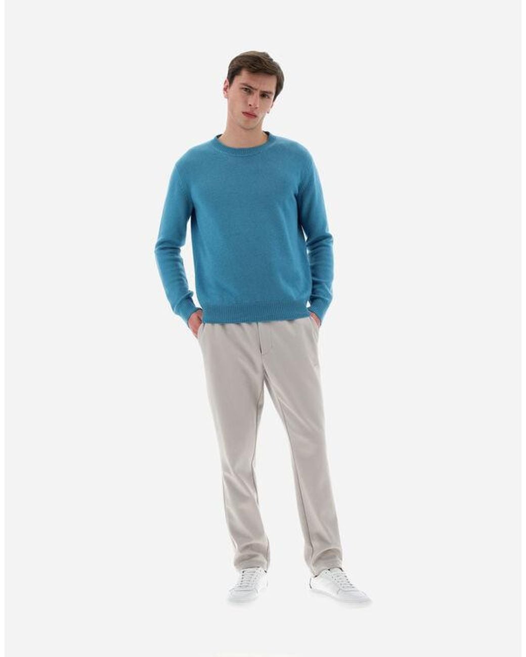 Herno Gray Drawstring Straight-Leg Trousers for men