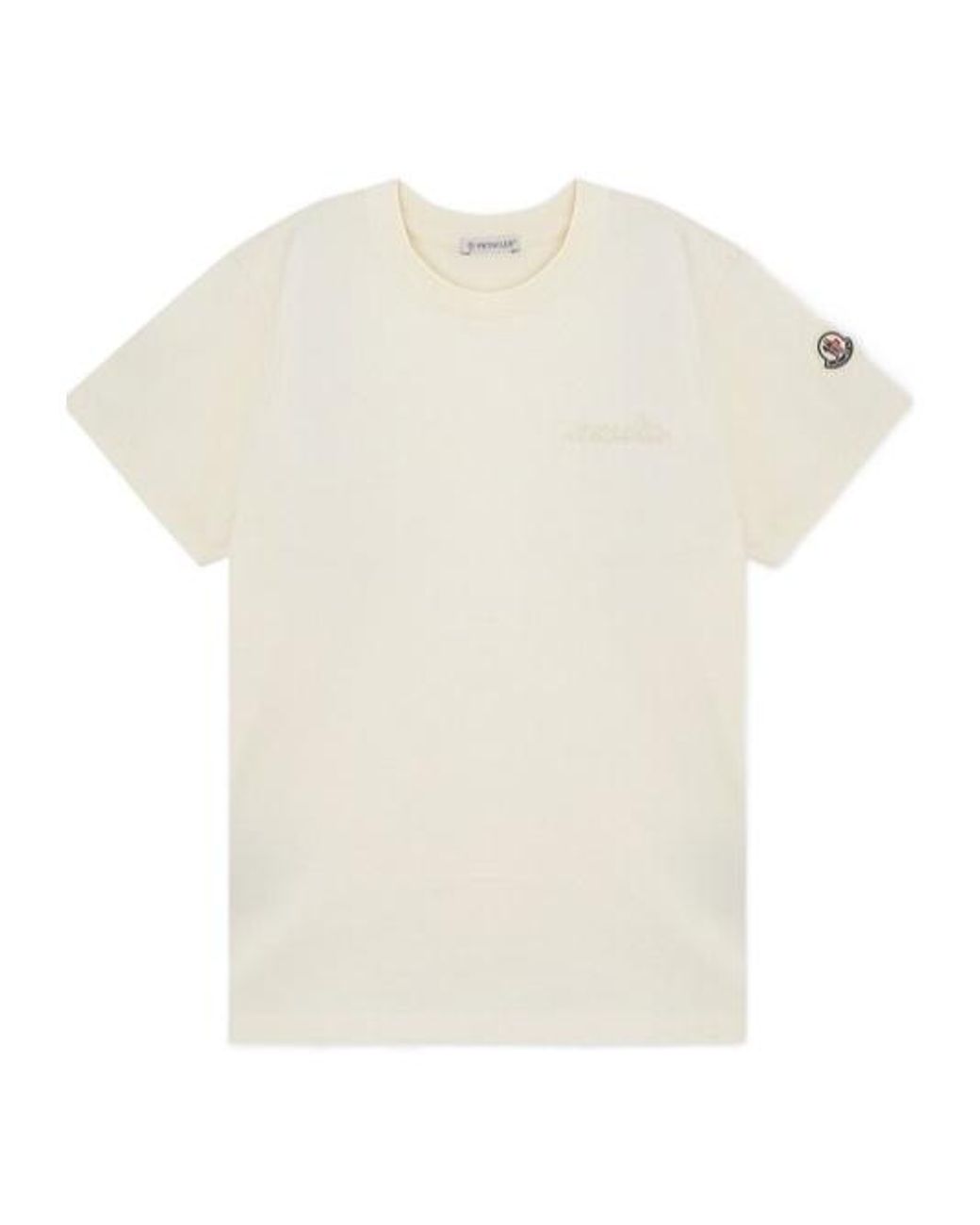 Moncler White Short-Sleeved T-Shirt for men