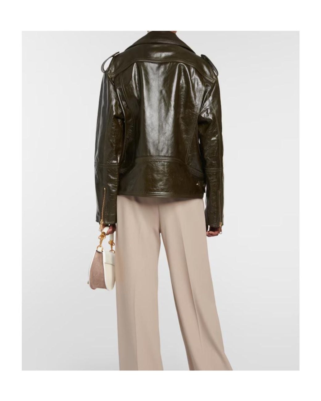 Dorothee Schumacher Black Lapel Long-Sleeved Leather Jacket