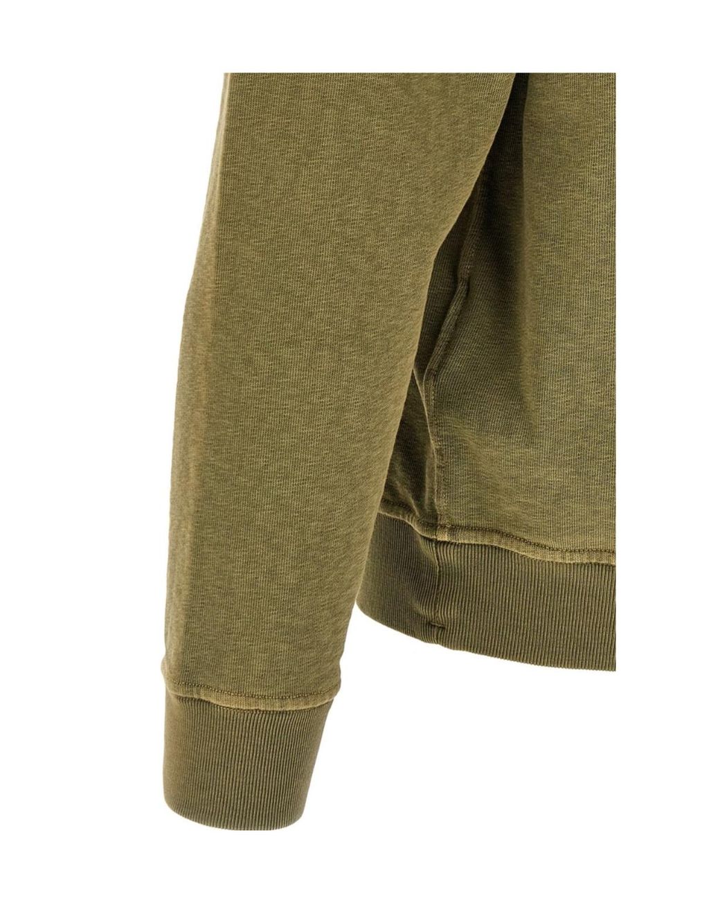 Stone Island Green Logo Badge Hoodie for men
