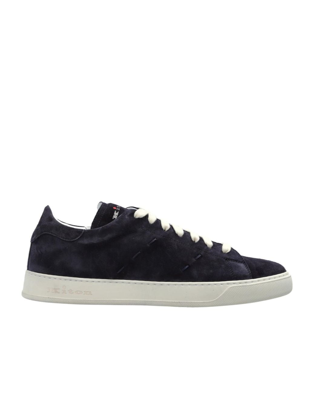 Kiton Blue Suede Low-Top Sneakers for men