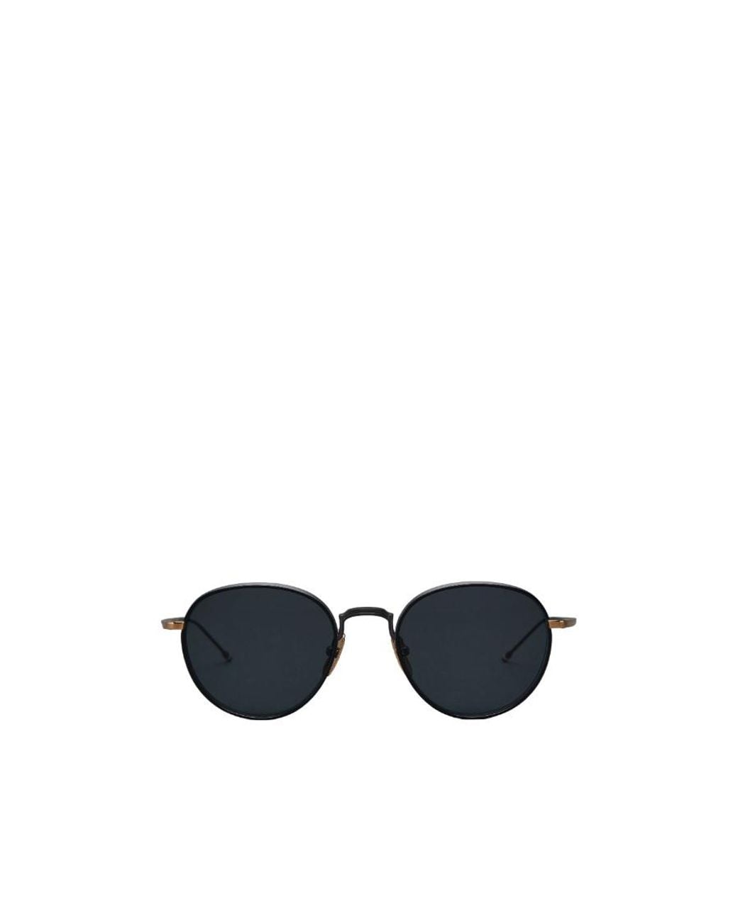 Thom Browne Blue Eyewear Round Frame Sunglasses for men