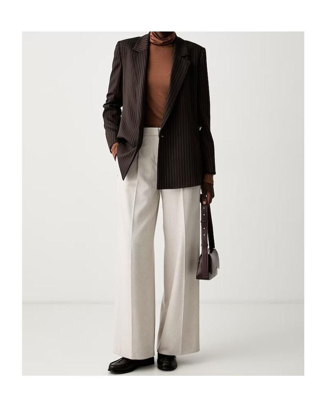 Marella Brown Pinstriped Blazer