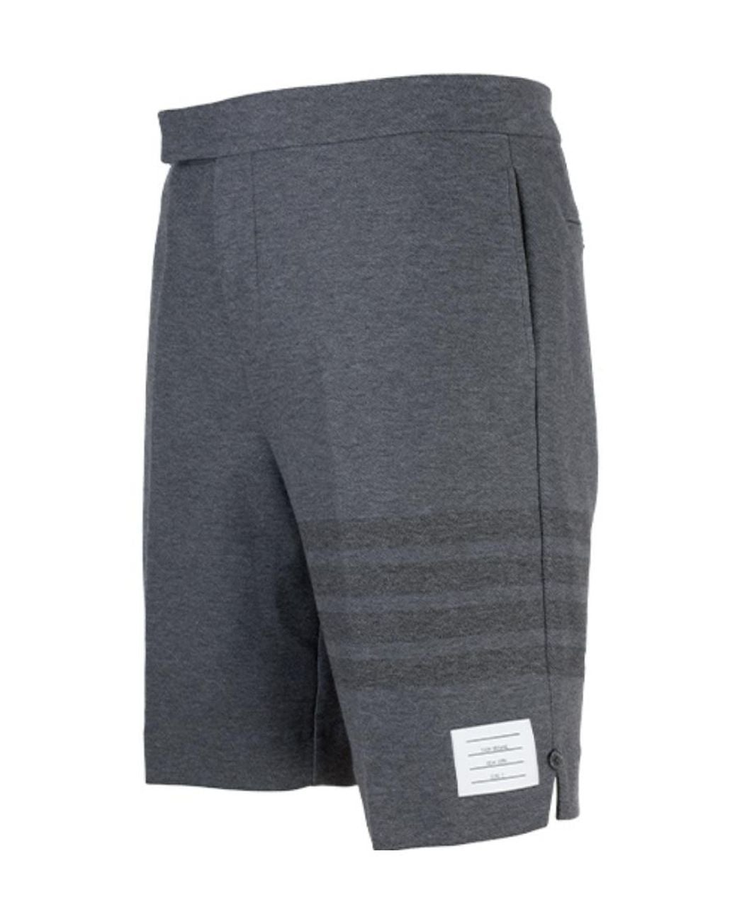 Thom Browne Gray Bar Striped Bermuda Shorts for men