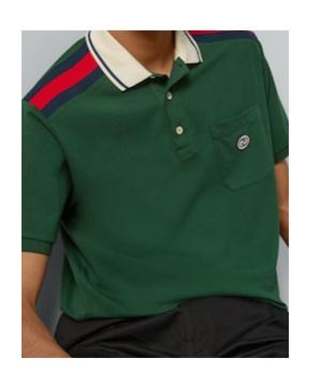 Gucci Green Grg Logo Polo Shirt for men
