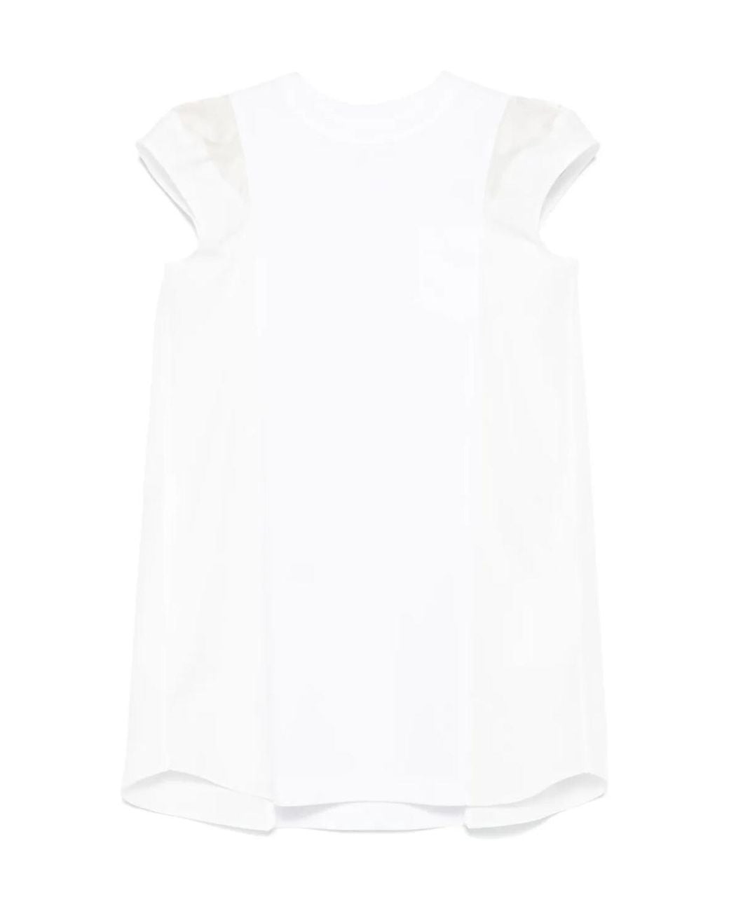 Sacai White Layer-Detail Mini Dress