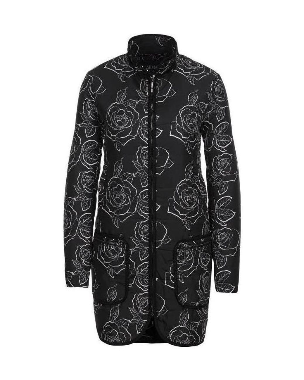 Armani Jeans Black Long Cotton-Padded Suit With A Hat