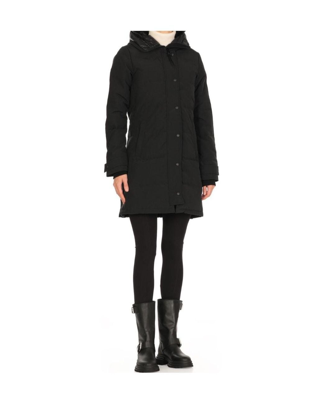 Canada Goose Black Shelburne Logo-Patch Parka