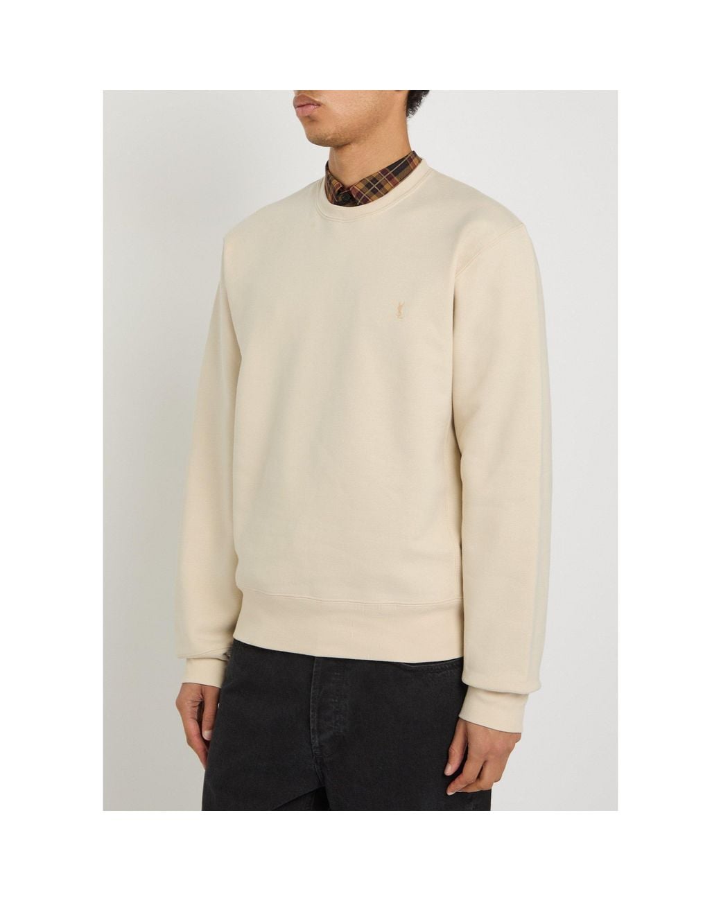 Saint Laurent Natural Round-Neck Sweatshirt for men