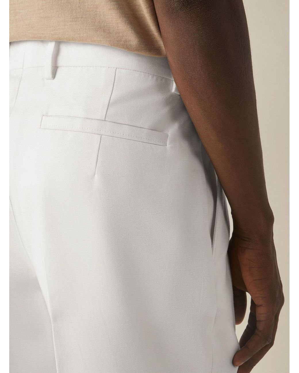 Zegna White Pleated Slim Pants for men