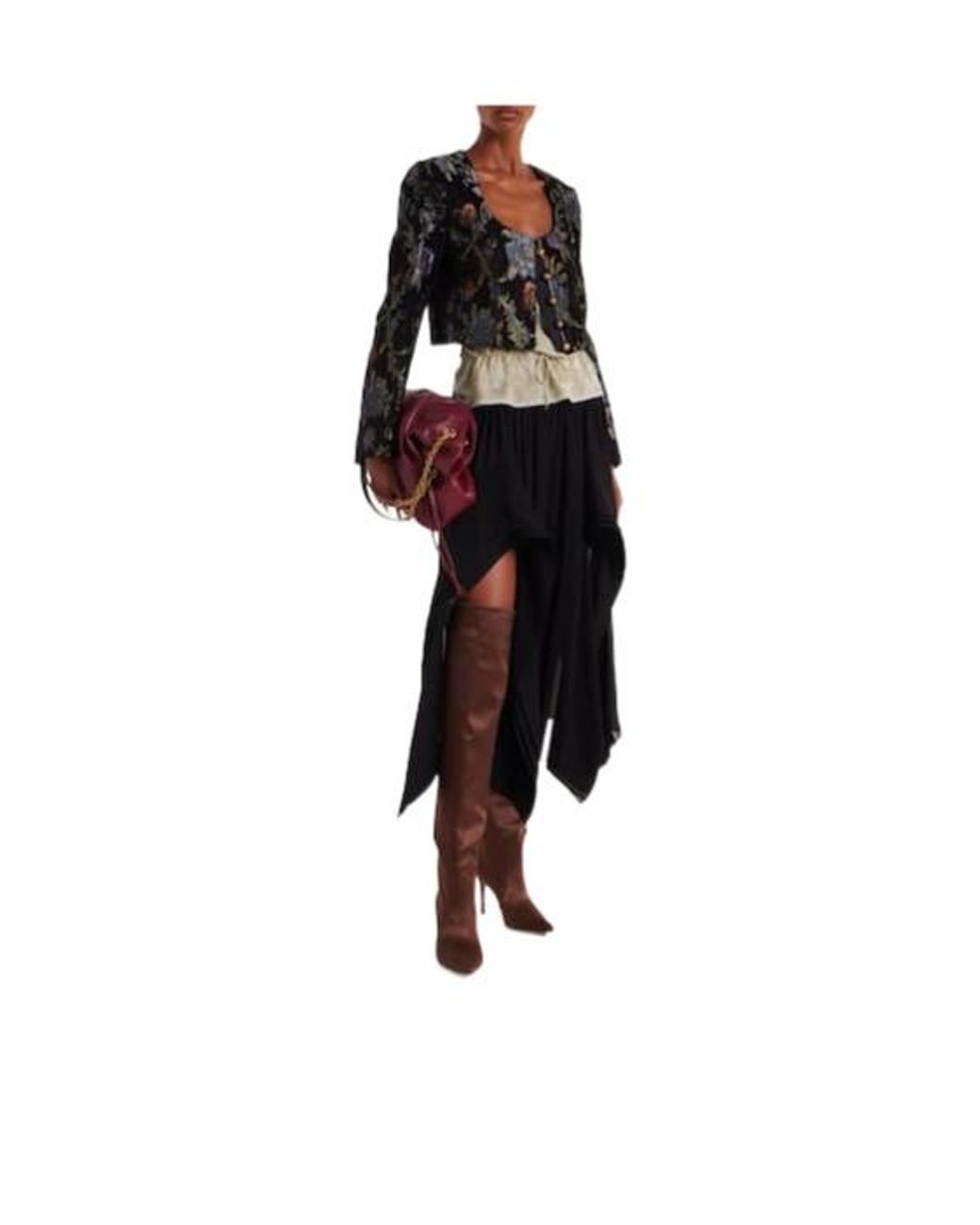 Gianvito Rossi Brown Solid Color Satin Over-The-Knee Boots