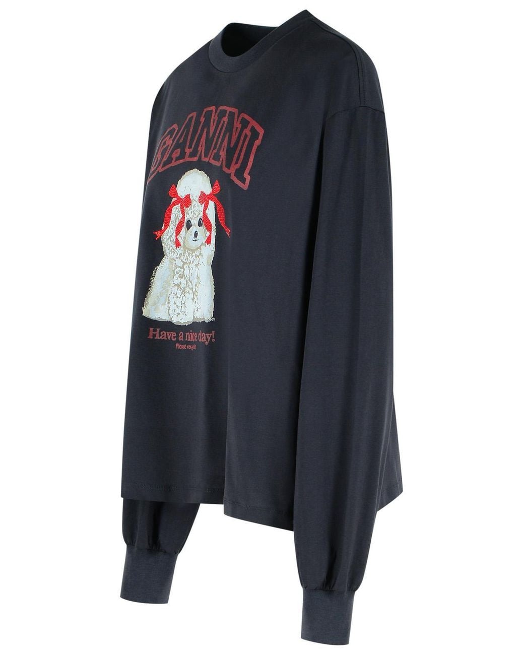 Ganni Blue Poodle Long-Sleeved Sweatshirt