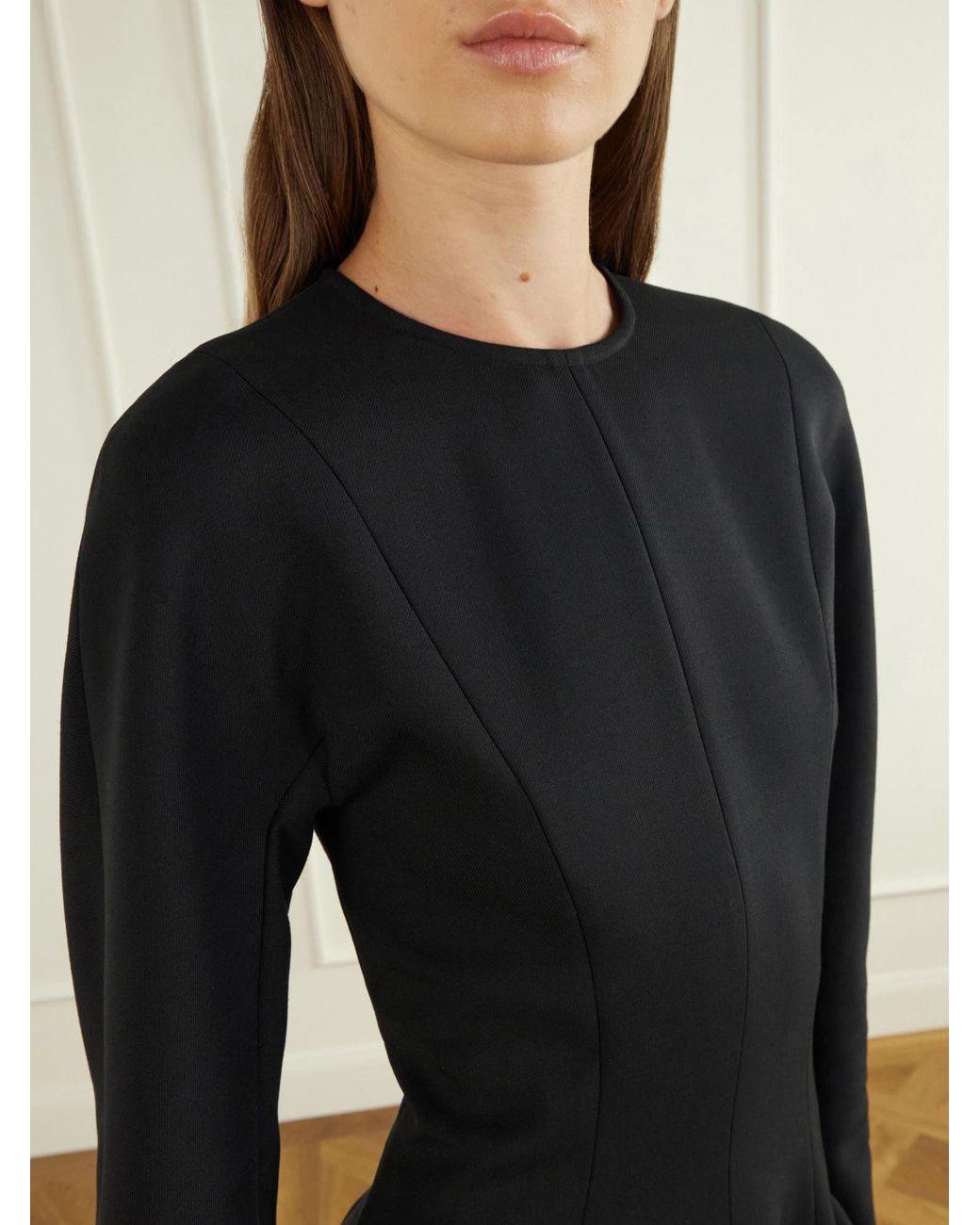 Stella McCartney Black Peplum Crewneck Mini Dress
