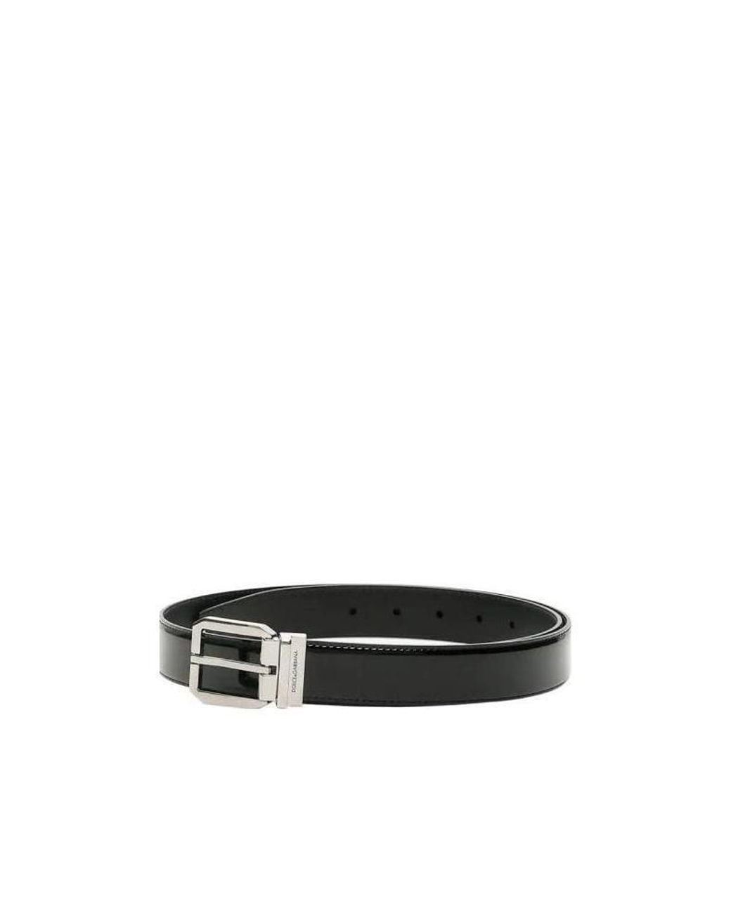 Dolce & Gabbana Black Logo Engraved Buckle Belt for men