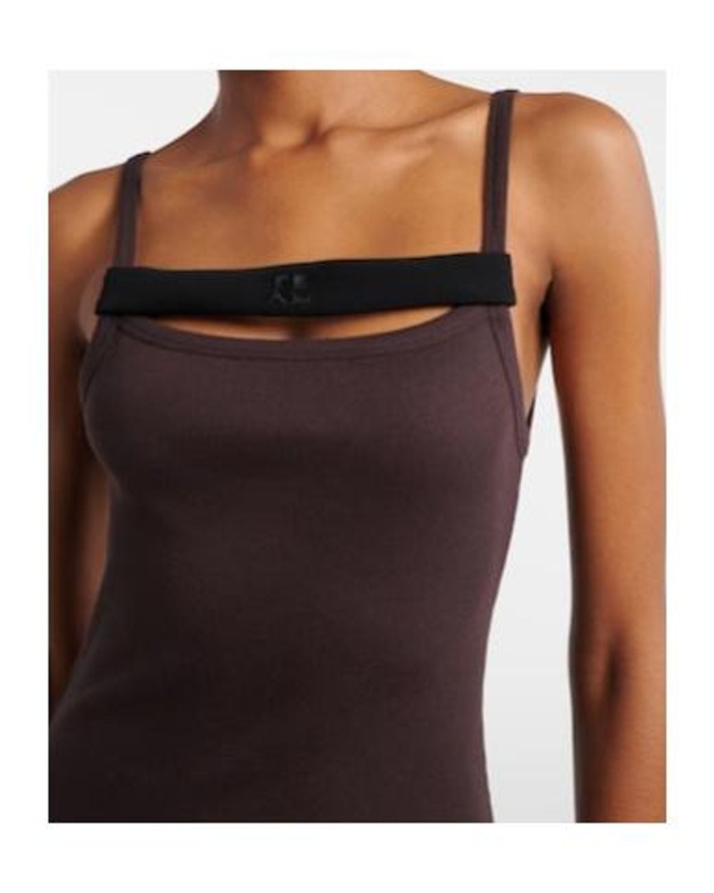 Courreges Purple Ribbed-Knit Cotton Jersey Midi Dress
