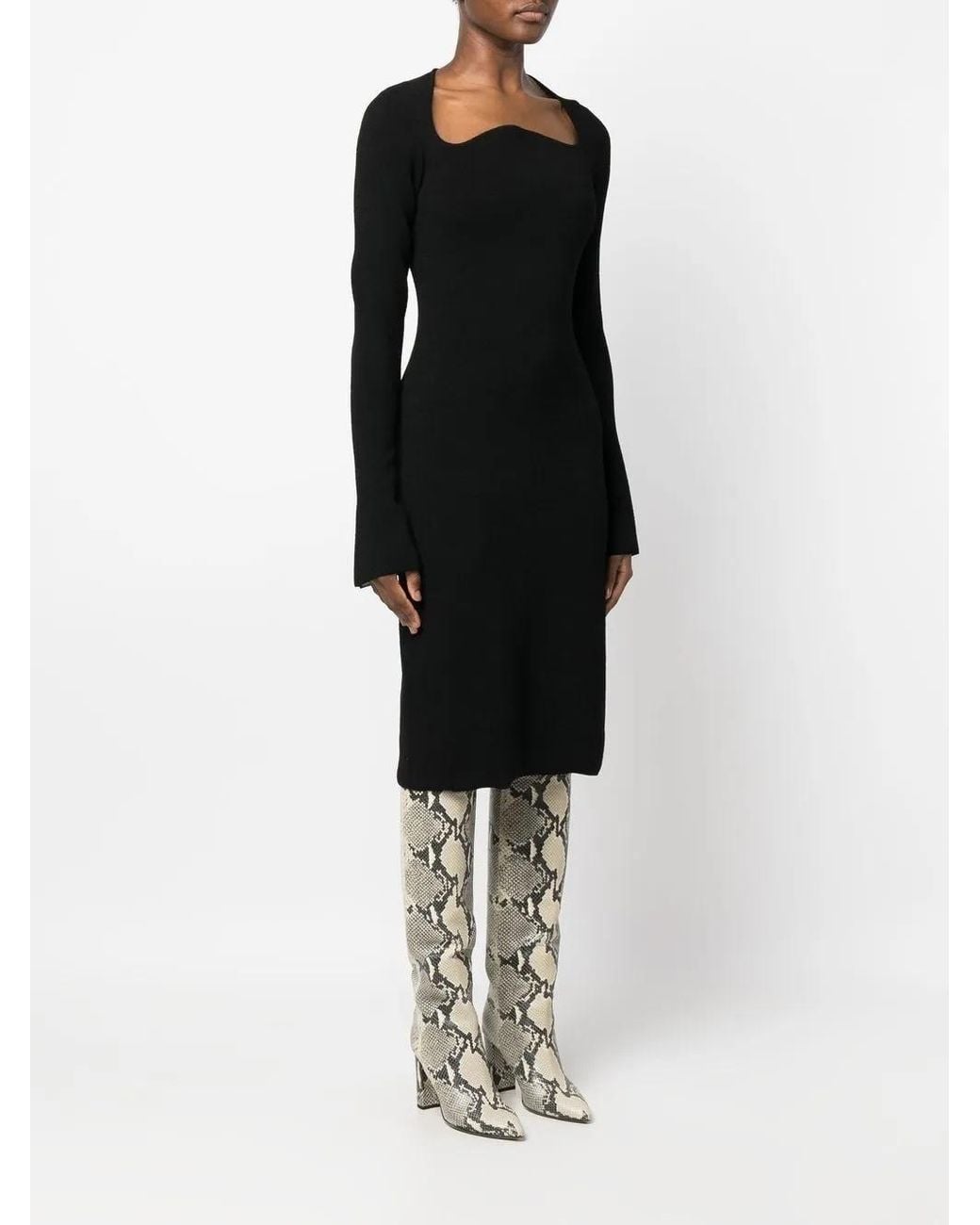 Proenza Schouler Black Long-Sleeved Knitted Dress