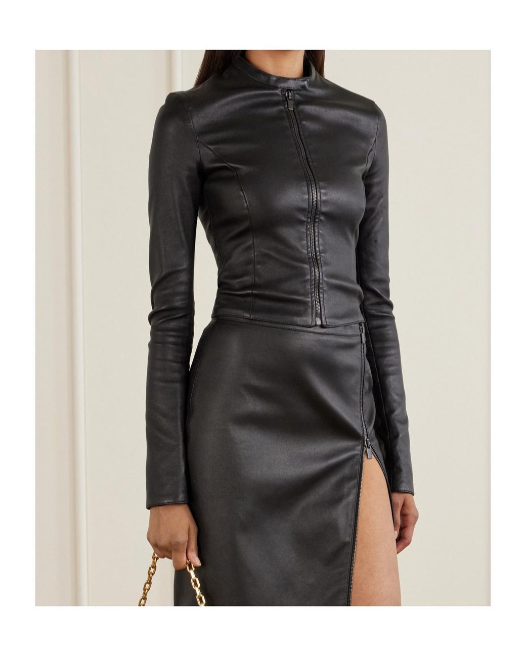 Gucci Black Lightweight Stretch Leather Jacket