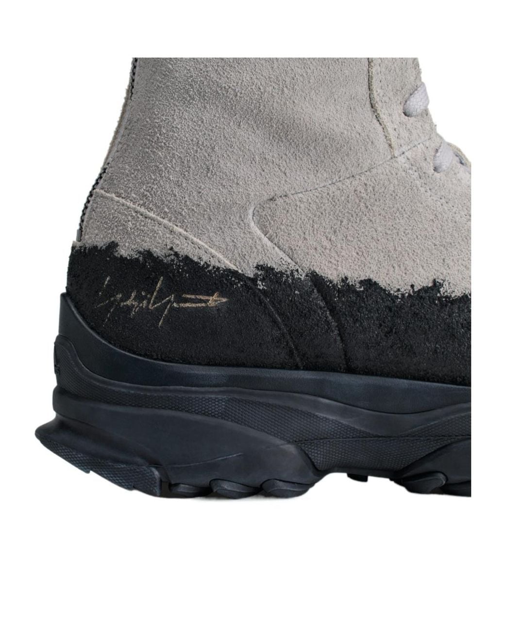 Y-3 Gray Suede Panelled Boots for men