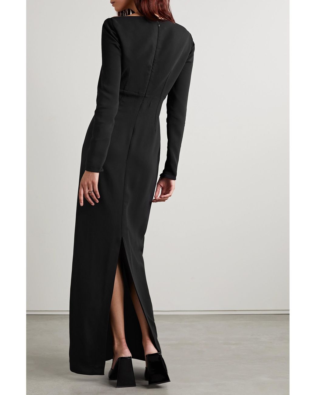 Roland Mouret Black Long-Sleeved Maxi Dress