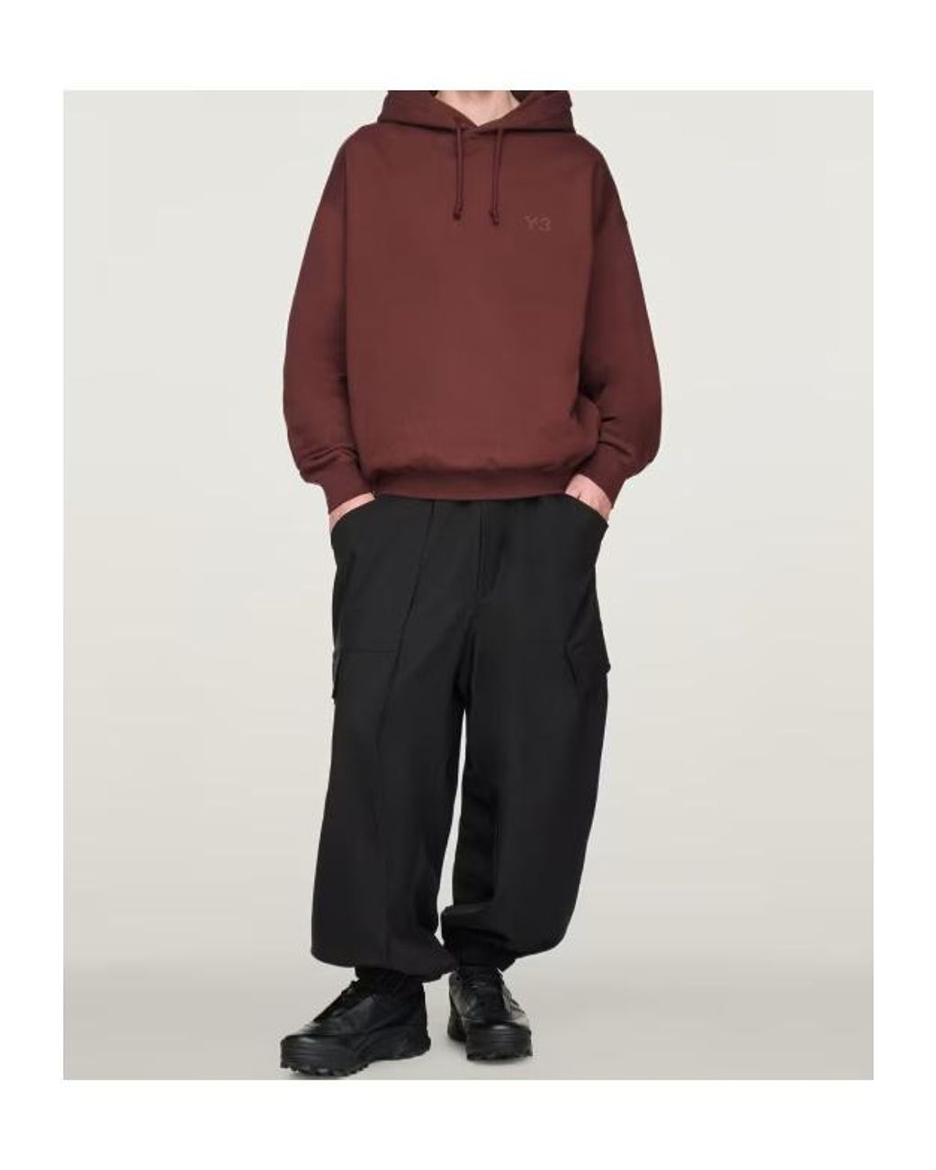 Y-3 Purple Logo-Print Drawstring Hoodie for men