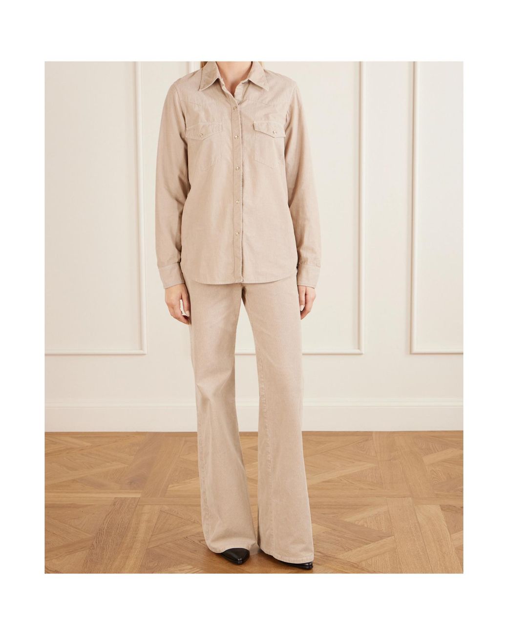 Nili Lotan Natural High-Waisted Casual Trousers