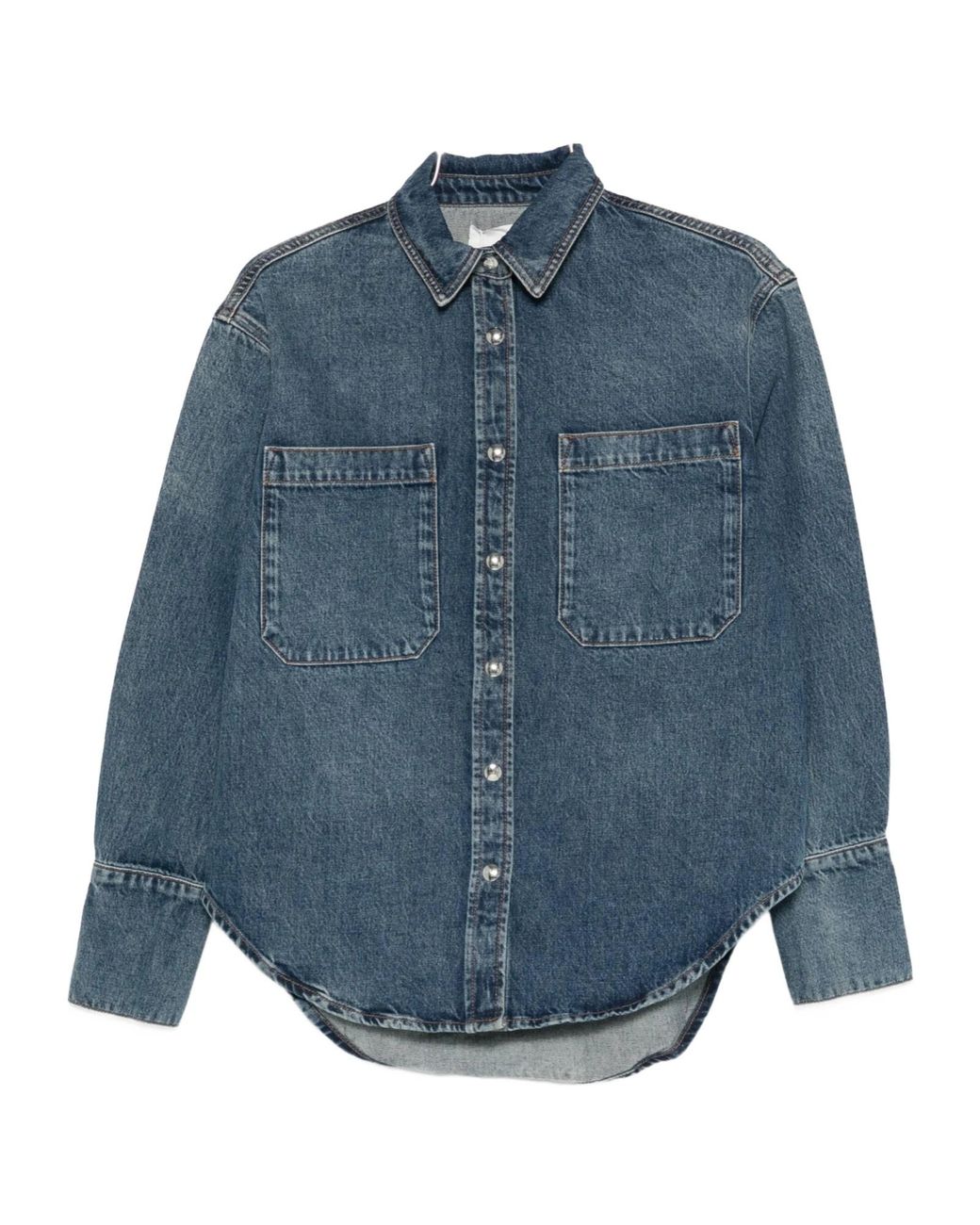 Anine Bing Blue Dante Long Sleeved Oversized Shirt